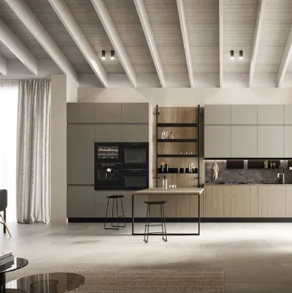 Cucina Moderna in laccato e laminato con penisola Wega 05 di Arredo3