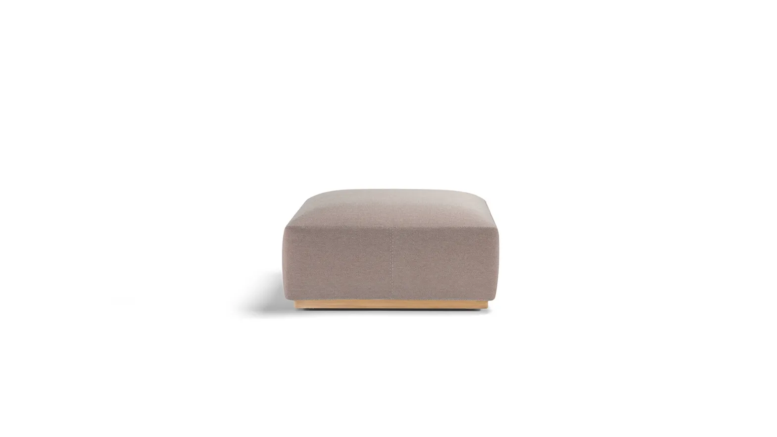 Pouf Palinfrasca in tessuto imbottito con base in legno massello di Teak di Molteni & C