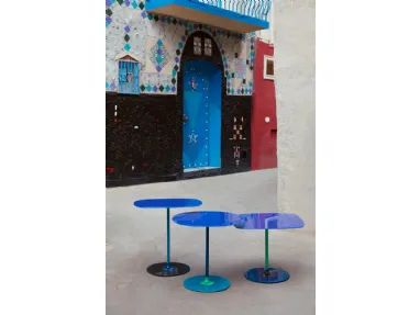Tavolini Thierry in vetro e metallo di Kartell