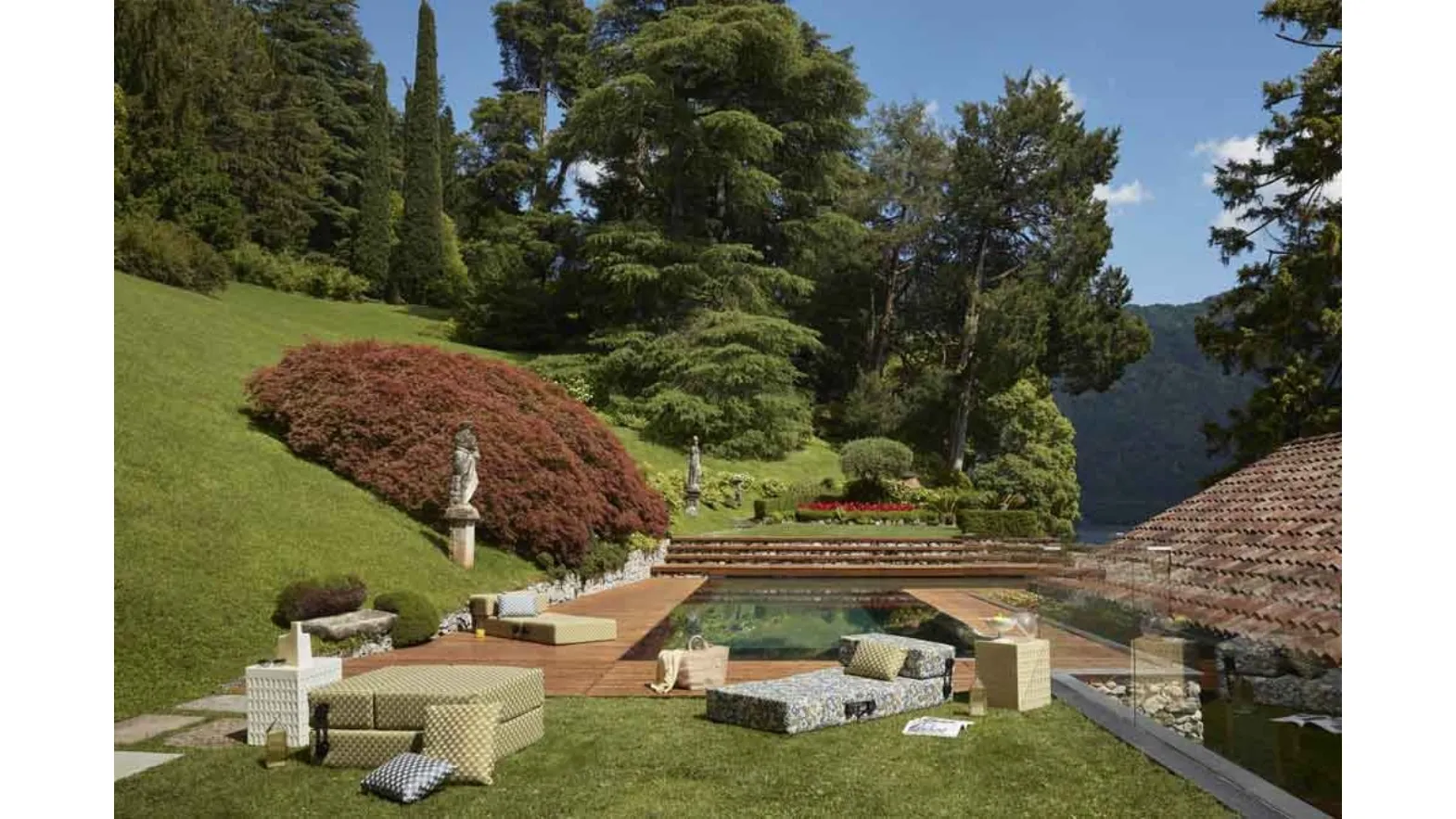 Lettino prendisole in tessuto imbottito Trix Outdoor Liberty di Kartell