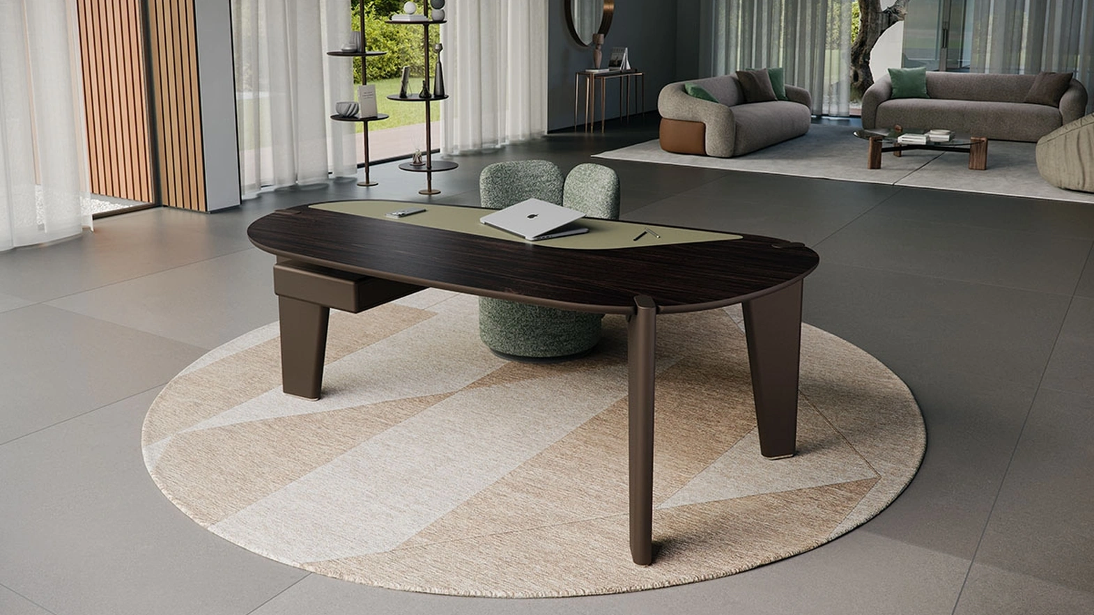 Scrivania direzionale di design in legno Boston di Cattelan Italia