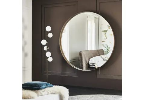 Specchio circolare con cornice in acciaio verniciato Wish Magnum di Cattelan Italia